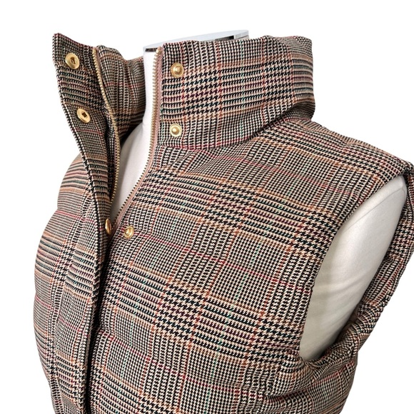 New LAUREN by RALPH LAUREN Quilted Tweed Down Vest Brown Sz 2 - Picture 8 of 17